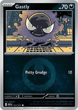 (123/217) Pokemon TCG Ascended Heroes: Additionals Single: Gastly Common (Energy Symbol Reverse Holo)