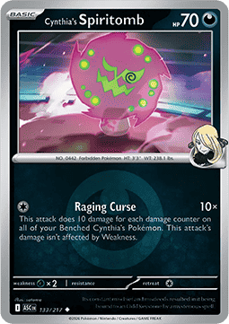 (133/217) Pokemon TCG Ascended Heroes: Additionals Single: Cynthia's Spiritomb Uncommon (Energy Symbol Reverse Holo)