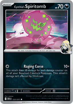 (133/217) Pokemon TCG Ascended Heroes: Additionals Single: Cynthia's Spiritomb Uncommon (Ball Reverse Holo)