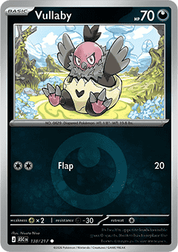 (138/217) Pokemon TCG Ascended Heroes: Additionals Single: Vullaby Common (Energy Symbol Reverse Holo)