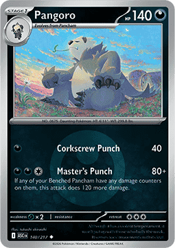 (140/217) Pokemon TCG Ascended Heroes: Additionals Single: Pangoro Uncommon (Energy Symbol Reverse Holo)
