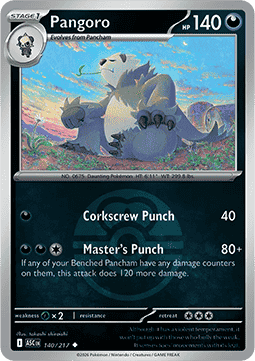 (140/217) Pokemon TCG Ascended Heroes: Additionals Single: Pangoro Uncommon (Ball Reverse Holo)
