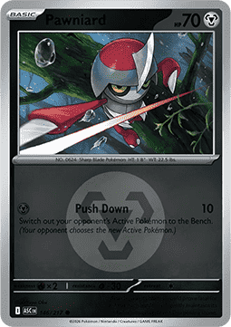 (146/217) Pokemon TCG Ascended Heroes: Additionals Single: Pawniard Common (Energy Symbol Reverse Holo)