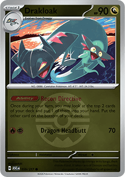 (159/217) Pokemon TCG Ascended Heroes: Additionals Single: Drakloak Common (Ball Reverse Holo)