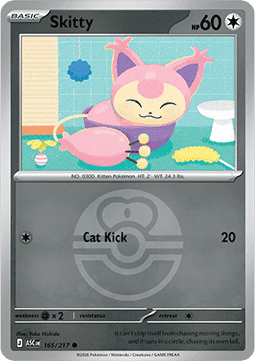 (165/217) Pokemon TCG Ascended Heroes: Additionals Single: Skitty Common (Ball Reverse Holo)