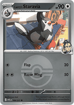 (169/217) Pokemon TCG Ascended Heroes: Additionals Single: Larry's Staravia Uncommon (Ball Reverse Holo)