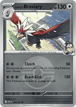 (174/217) Pokemon TCG Ascended Heroes: Additionals Single: Larry's Braviary Uncommon (Ball Reverse Holo)