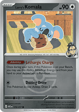 (175/217) Pokemon TCG Ascended Heroes: Additionals Single: Larry's Komala Common (Ball Reverse Holo)