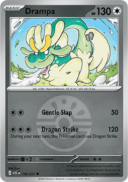 (176/217) Pokemon TCG Ascended Heroes: Additionals Single: Drampa Uncommon (Ball Reverse Holo)