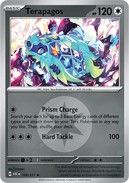 (178/217) Pokemon TCG Ascended Heroes: Additionals Single: Terapagos Rare (Energy Symbol Reverse Holo)