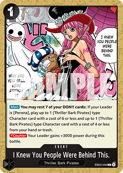 (049) One Piece TCG Heroines Edition Single: I Knew You People Were Behind This. (EB03-049) (V.1) Common