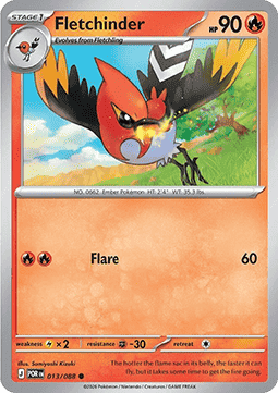 (013/088) Pokemon TCG Perfect Order Single: Fletchinder Common
