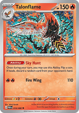 (014/088) Pokemon TCG Perfect Order Single: Talonflame Reverse Holo Uncommon