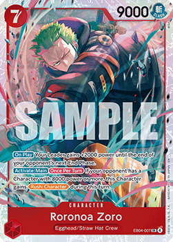 (EB04-007) One Piece TCG Adventure on Kami’s Island Single: Roronoa Zoro (EB04-007) (V.1) Super Rare