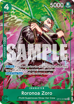 (OP13-037) One Piece TCG Adventure on Kami’s Island Single: Roronoa Zoro (OP13-037) Treasure Rare