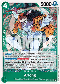 (023) One Piece TCG Adventure on Kami’s Island Single: Arlong (OP15-023) Rare