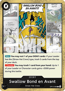 (096) One Piece TCG Adventure on Kami’s Island Single: Swallow Bond en Avant (OP15-096) Rare