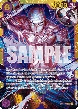 (118) One Piece TCG Adventure on Kami’s Island Single: Enel (OP15-118) (V.1) Secret Rare
