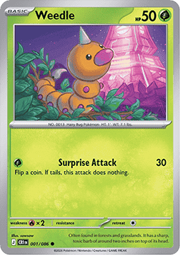 (001/086) Pokemon TCG Chaos Rising Single: Weedle Common