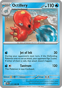 (017/086) Pokemon TCG Chaos Rising Single: Octillery Reverse Holo Common