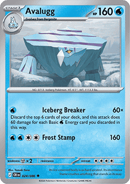 (024/086) Pokemon TCG Chaos Rising Single: Avalugg Reverse Holo Uncommon
