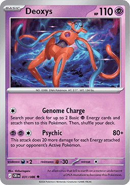 (031/086) Pokemon TCG Chaos Rising Single: Deoxys Uncommon