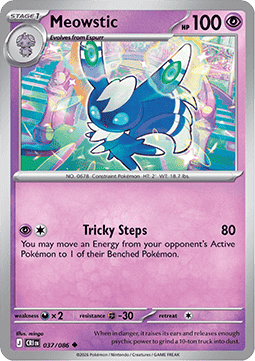 (037/086) Pokemon TCG Chaos Rising Single: Meowstic Reverse Holo Uncommon