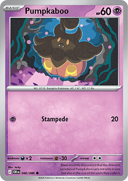 (040/086) Pokemon TCG Chaos Rising Single: Pumpkaboo Reverse Holo Common