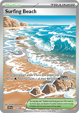 (114/086) Pokemon TCG Chaos Rising Single: Surfing Beach Ultra Rare