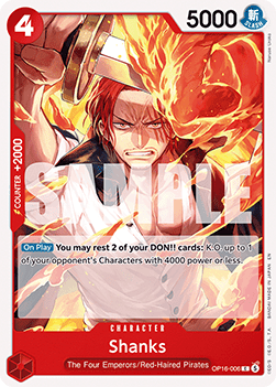 (006) One Piece TCG OP16: The Time of Battle Single: Shanks (OP16-006) Common