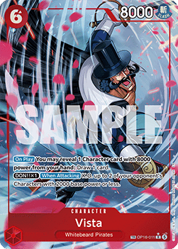 (011) One Piece TCG OP16: The Time of Battle Single: Vista (OP16-011) (V.2) Treasure Rare