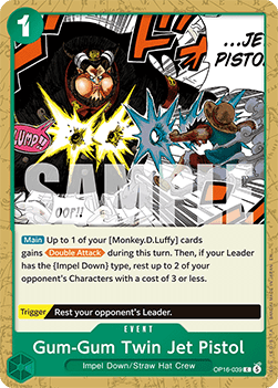 (039) One Piece TCG OP16: The Time of Battle Single: Gum-Gum Twin Jet Pistol (OP16-039) Common
