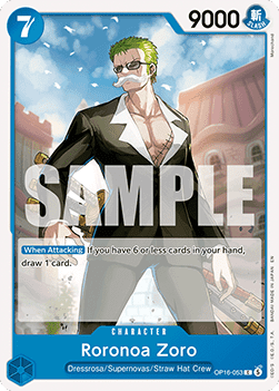 (053) One Piece TCG OP16: The Time of Battle Single: Roronoa Zoro (OP16-053) Common