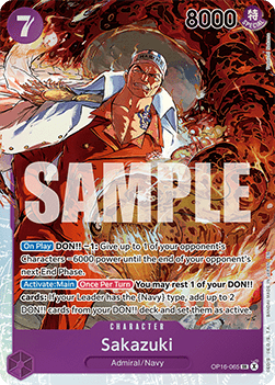 (065) One Piece TCG OP16: The Time of Battle Single: Sakazuki (OP16-065) (V.1) Super Rare