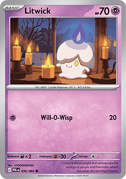 (036/084) Pokemon TCG Pitch Black Single: Litwick Reverse Holo Common