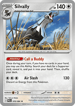 (070/084) Pokemon TCG Pitch Black Single: Silvally Rare