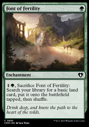 (895) Magic The Gathering Commander Masters: Extras Single: Font of Fertility Common