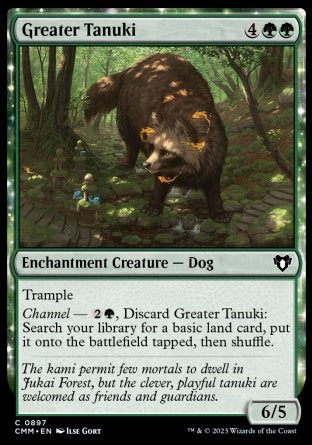 (897) Magic The Gathering Commander Masters: Extras Single: Greater Tanuki Holo Common