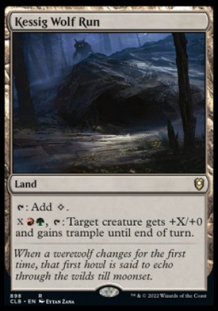 (898) Magic The Gathering Commander Legends: Battle for Baldur's Gate: Extras Single: Kessig Wolf Run Rare