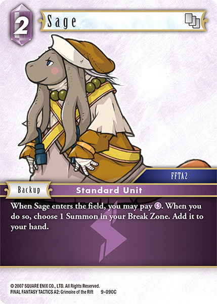 (090) Final Fantasy TCG Opus IX: Lords & Chaos Single: Sage (9-090) Common