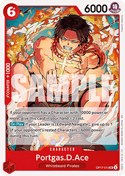 (013) One Piece TCG OP17: The World’s Strongest Warriors Single: Portgas.D.Ace (OP17-013) Uncommon