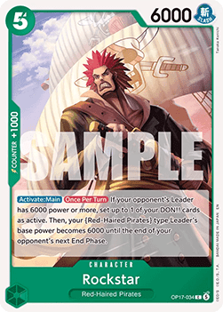(034) One Piece TCG OP17: The World’s Strongest Warriors Single: Rockstar (OP17-034) Common