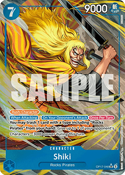(048) One Piece TCG OP17: The World’s Strongest Warriors Single: Shiki (OP17-048) (V.2) Alternate Art