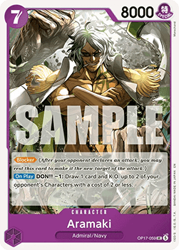(059) One Piece TCG OP17: The World’s Strongest Warriors Single: Aramaki (OP17-059) Uncommon