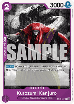 (067) One Piece TCG OP17: The World’s Strongest Warriors Single: Kurozumi Kanjuro (OP17-067) Common