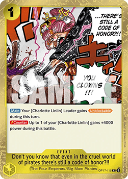 (115) One Piece TCG OP17: The World’s Strongest Warriors Single: Don't you know that even in the cruel world of pirates there's still a code of honor?!! (OP17-115) Rare