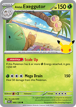 (002) Pokemon TCG 30th Celebration Single: Alolan Exeggutor Common