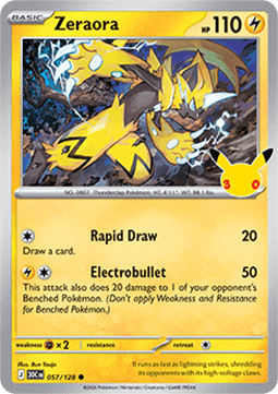 (057) Pokemon TCG 30th Celebration Single: Zeraora Common