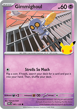(081) Pokemon TCG 30th Celebration Single: Gimmighoul Common