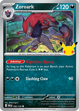 (096) Pokemon TCG 30th Celebration Single: Zoroark Common